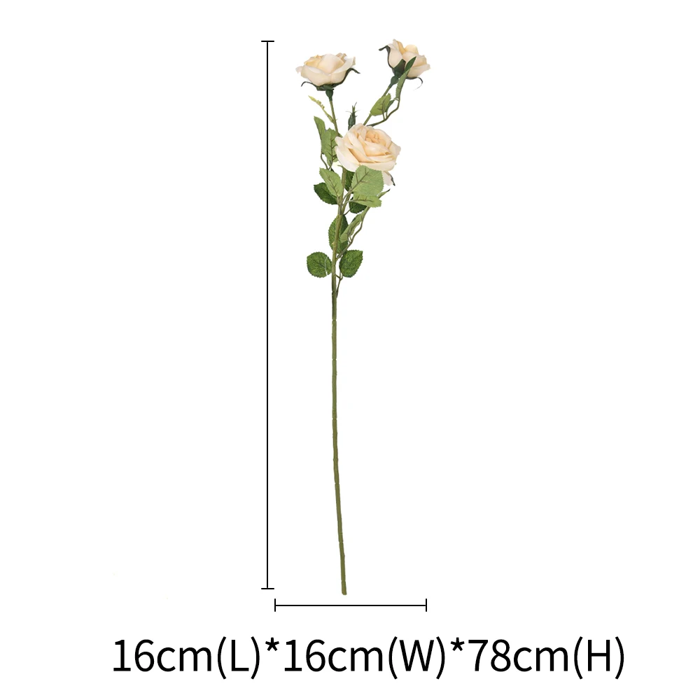 High Quality 3 Flowers Heads Long Stem Real Touch Wedding Fake Flowers