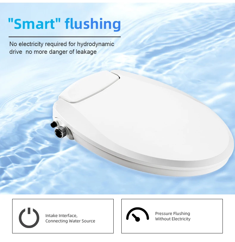 Round Bidet Seat Cover Custom Sprayer Bidet Toilet Seat Mechanical Non Electronic Bidet Toilet Seat For Bathroom details