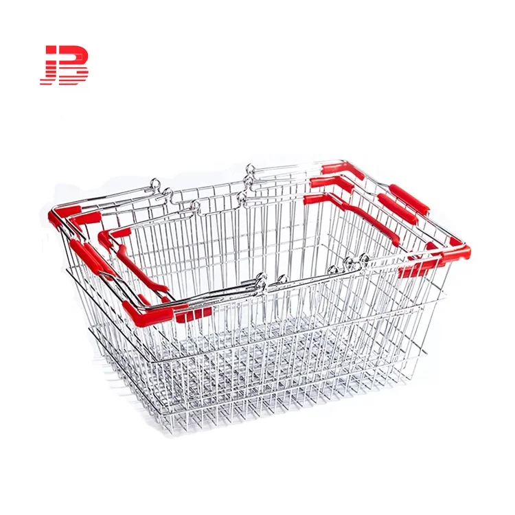 Supermarket use shopping metal baskets for storage supplier