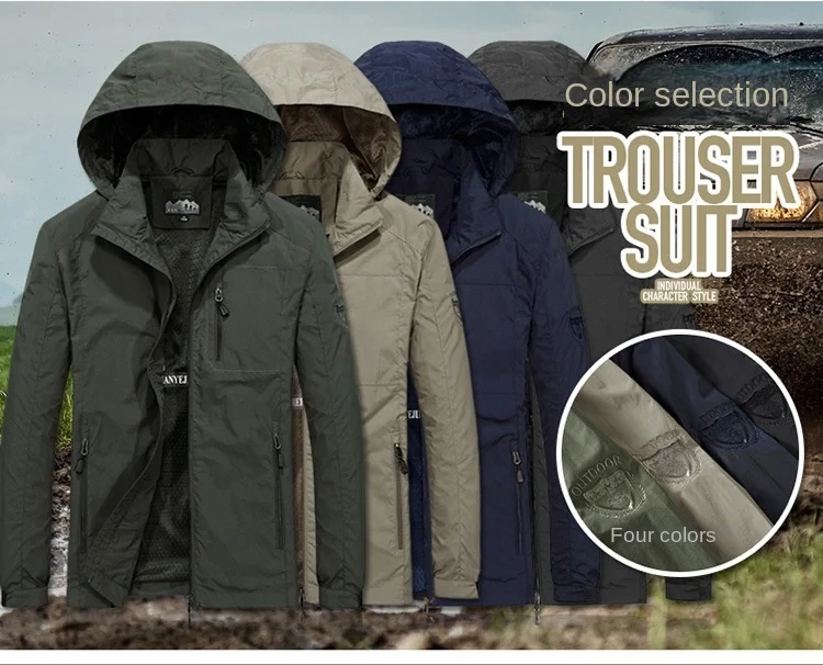 Men's Lightweight Hooded Waterproof Jacket For Spring And Autumn_voghion.com