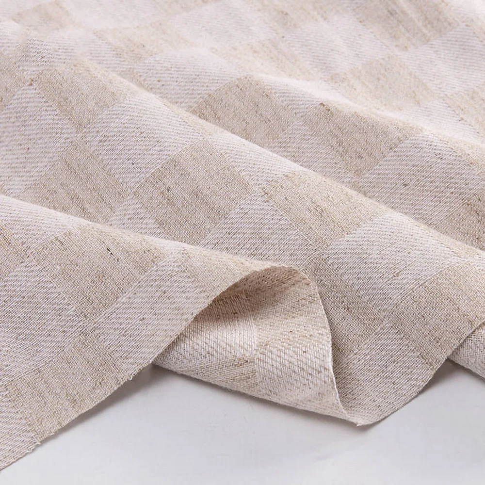 Тканый текстиль, окрашенная пряжа в клетку, 55 лен, 45 вискоза, жаккардовые ткани для одежды