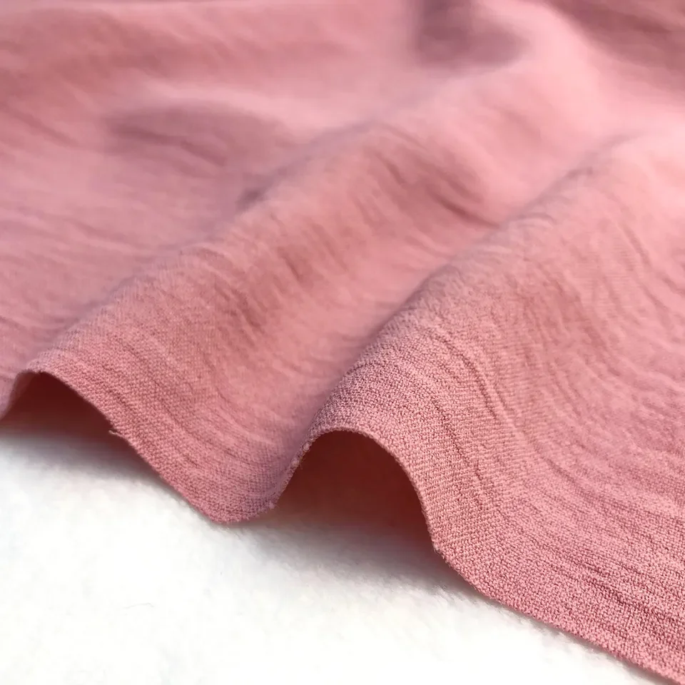 Wrinkle Fabrics Customize Color Plain Dyed 100% Polyester Woven Crinkle CEY Crepe for Clothing Women Free Sample Hebei China