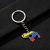 Llavero de Venezuela de gota de aceite de corazón de color acero