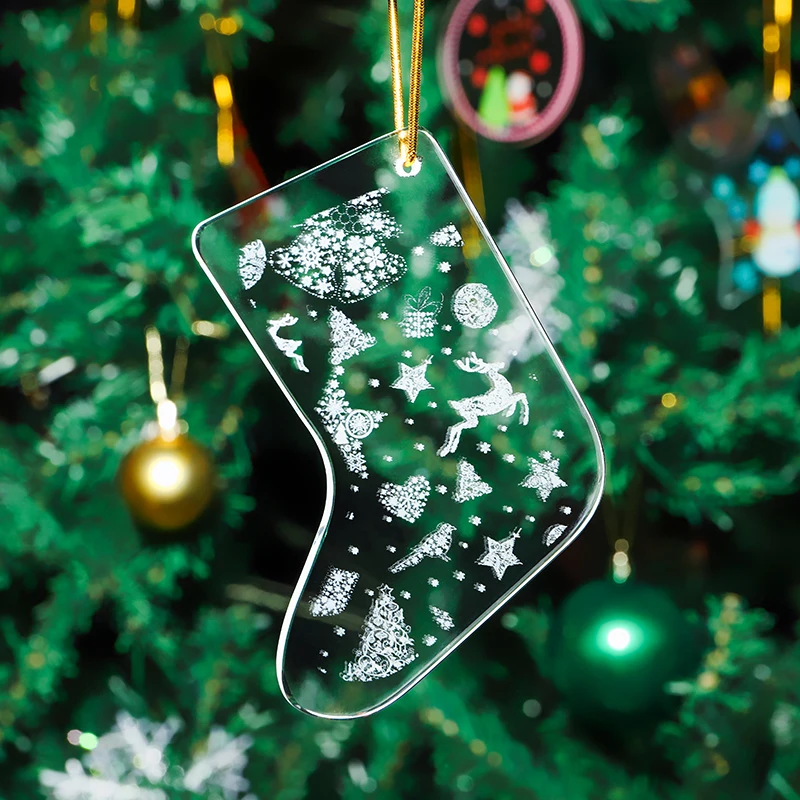 Xmas Tree Decoration Crystal Pendants Shinning Crystals personalized Glass Pendant factory