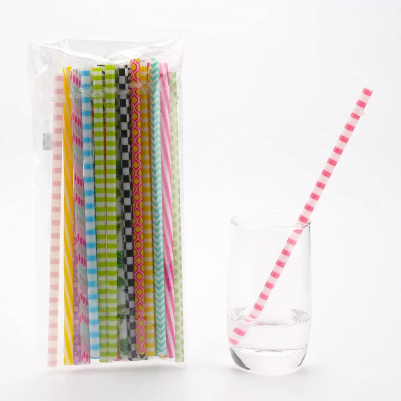 Reusable Colorful Plastic Straws Drinking Straws for Party Wedding Birthday Decorate