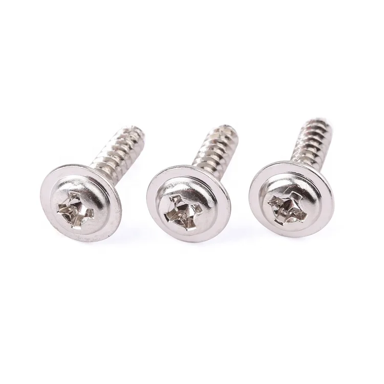 Factory fastener stainless steel SS304 SS316 A2-50 A2-70 cross recessed pan head with collar tapping screw DIN 968