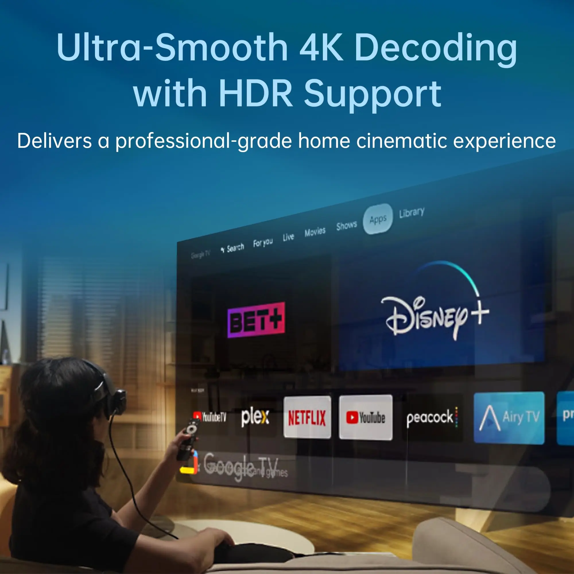 GOOVIS D4H1 Portable Android TV Streaming Box with 8000mAh Power