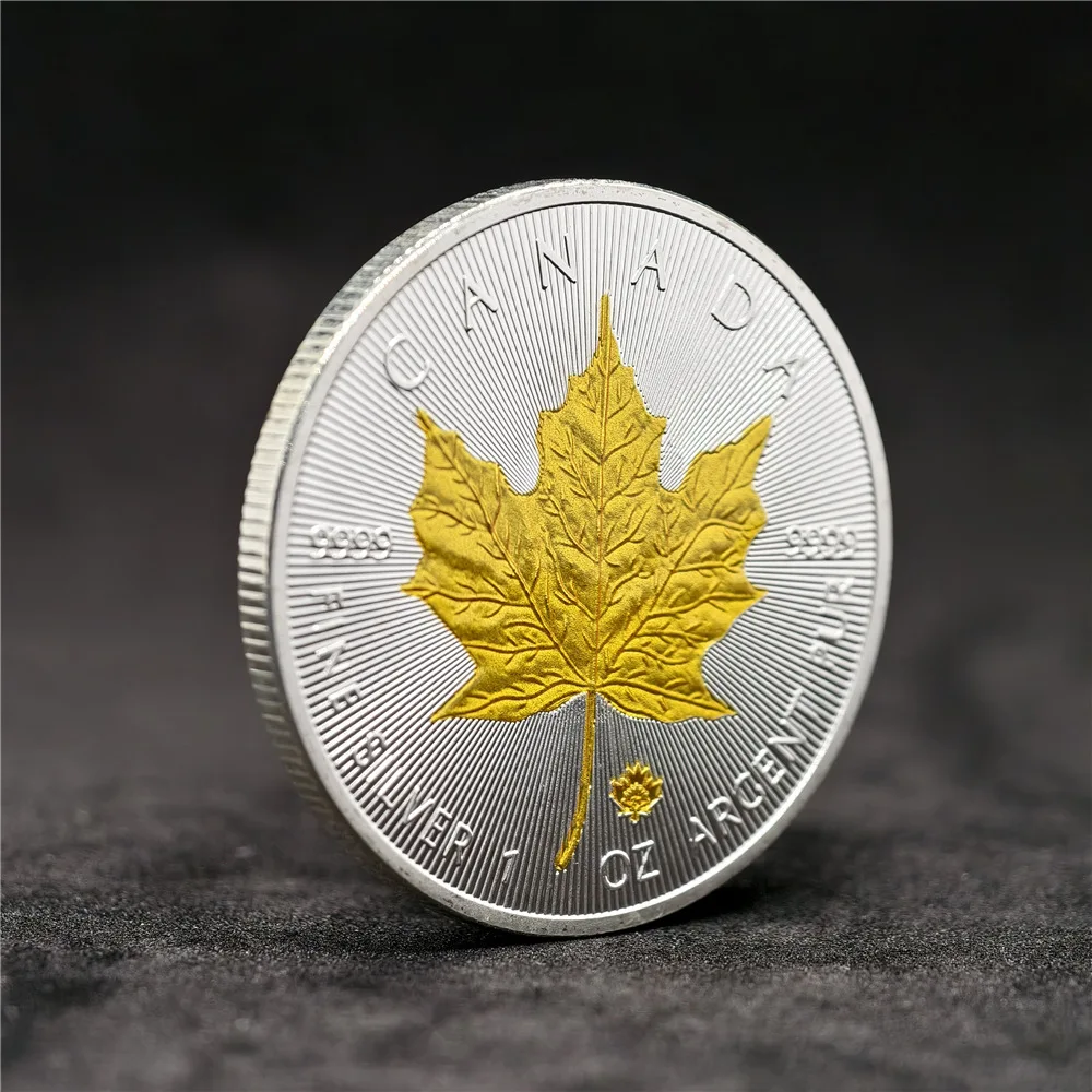Wholesale Two-color Maple Leaf Gold Silver Coin Canada Commemorative Coins and Collectible Coins