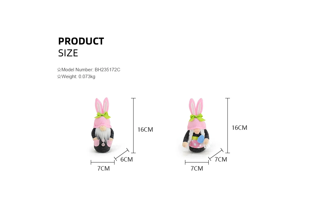 6 Inch Handmade Faceless Gonk Crafts Plush Doll Rabbit Spring Holiday ...