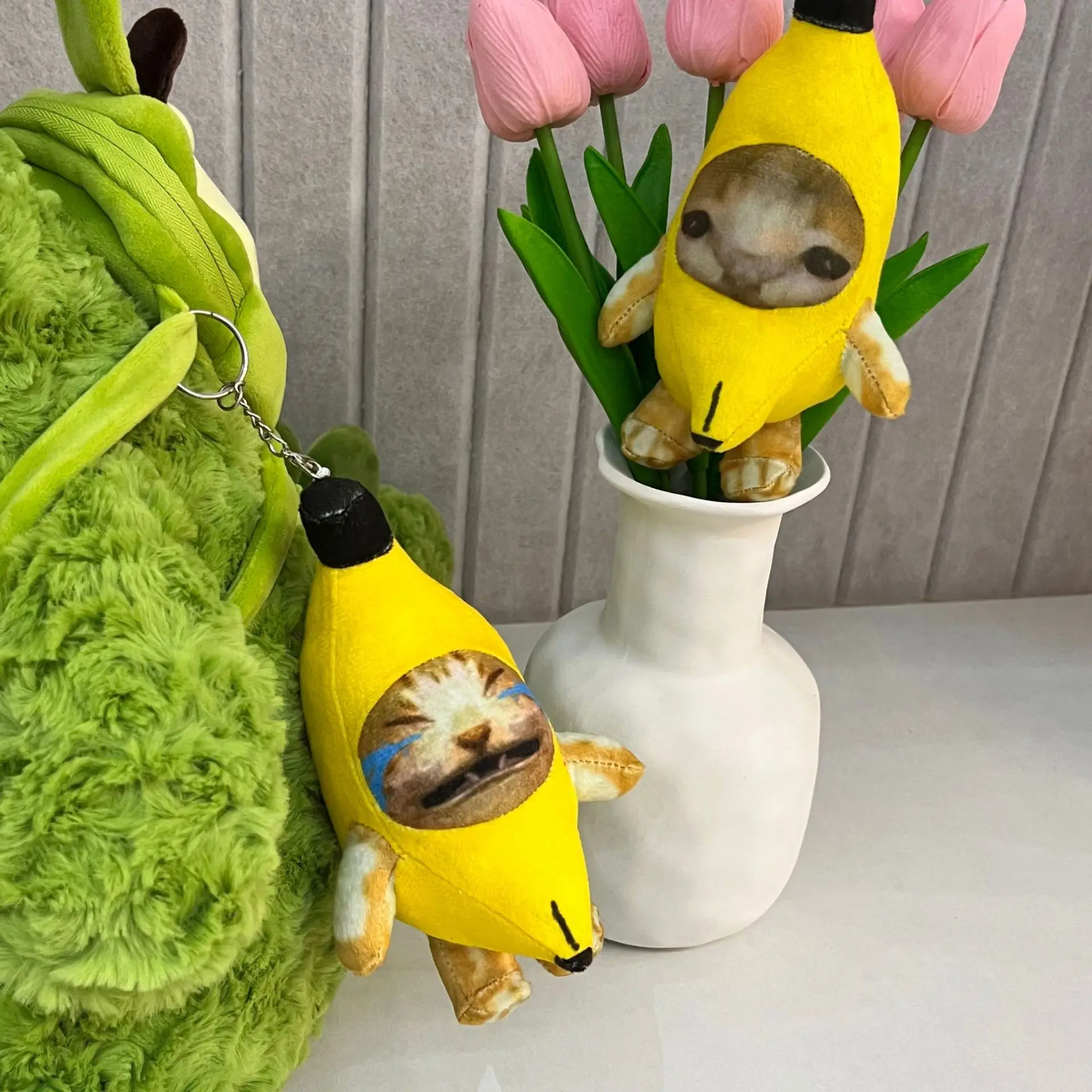 Creative Banana Cat Doll Voice Plush Toys Quirky Vocal Pendant Fun Doll ...