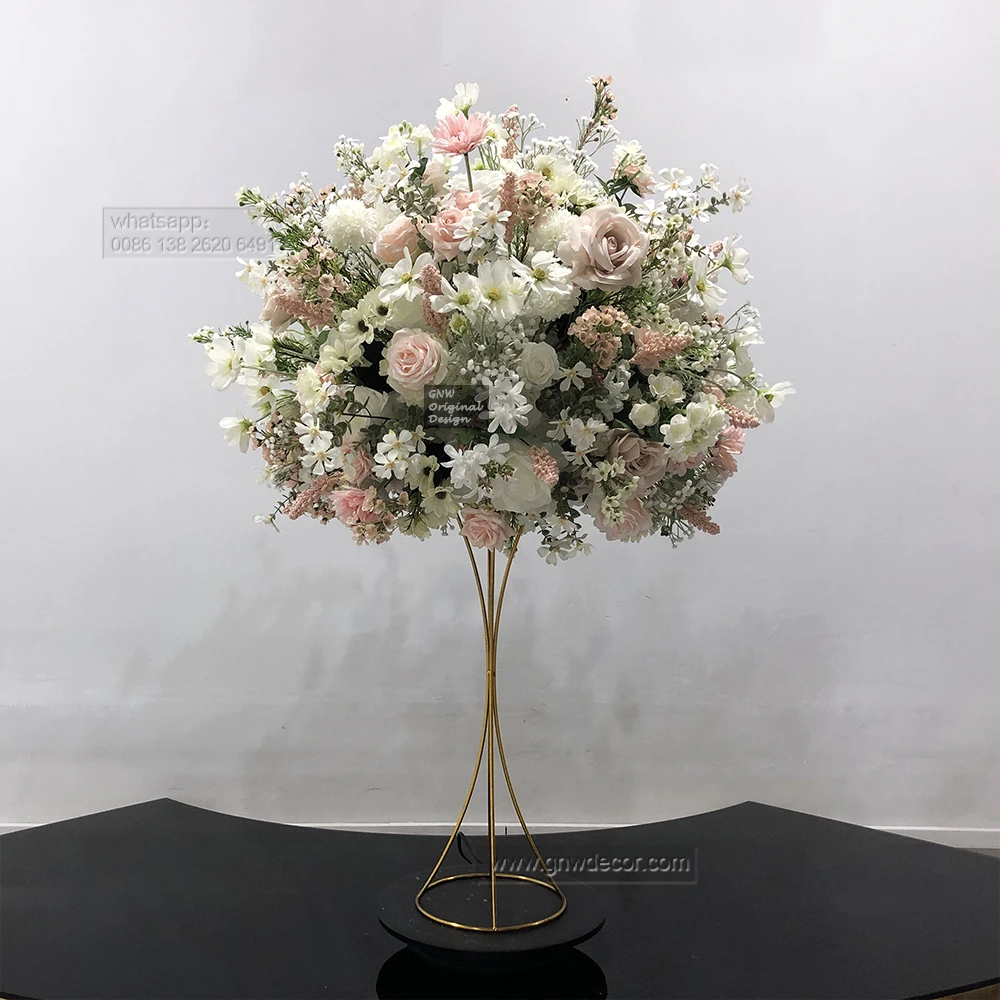 Gnw 3d Colorful Greenery Silk Flower Ball For Party Decoration Buy