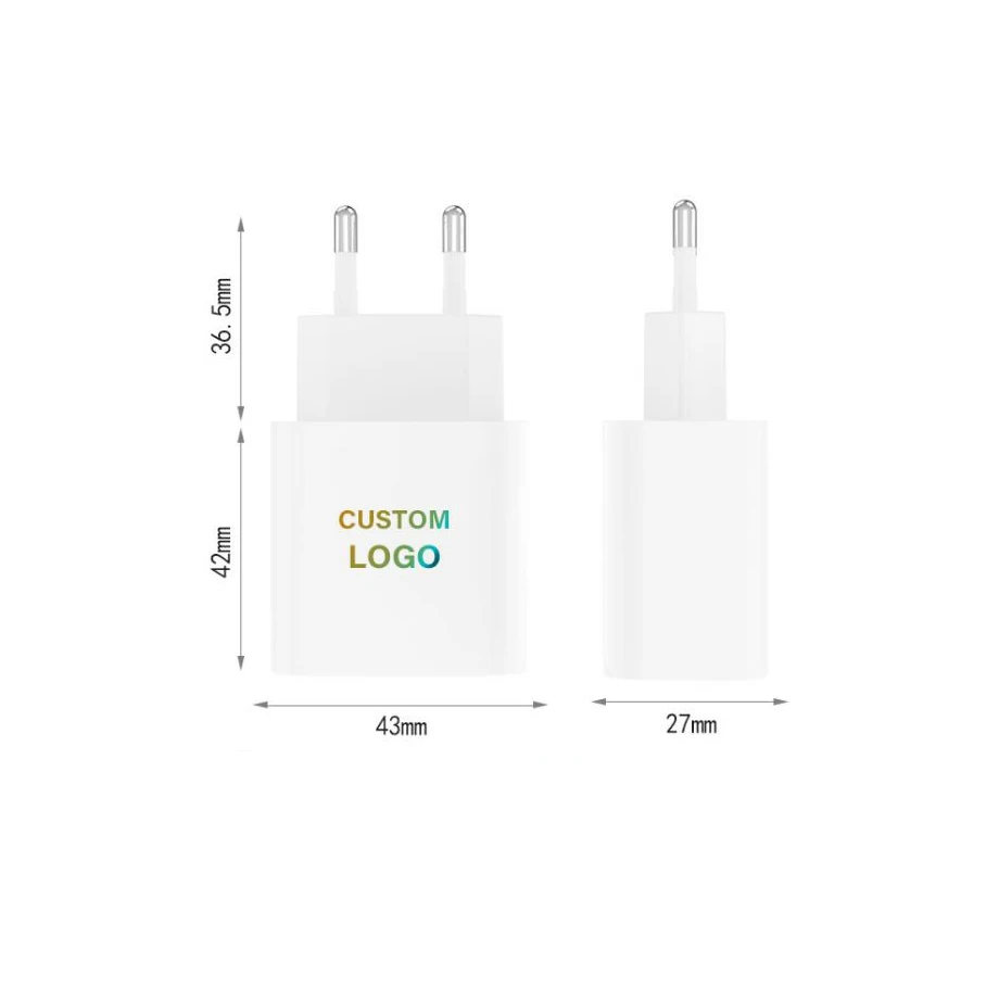 Fast charging head data cable set charger 20W mobile phone charging head European standard