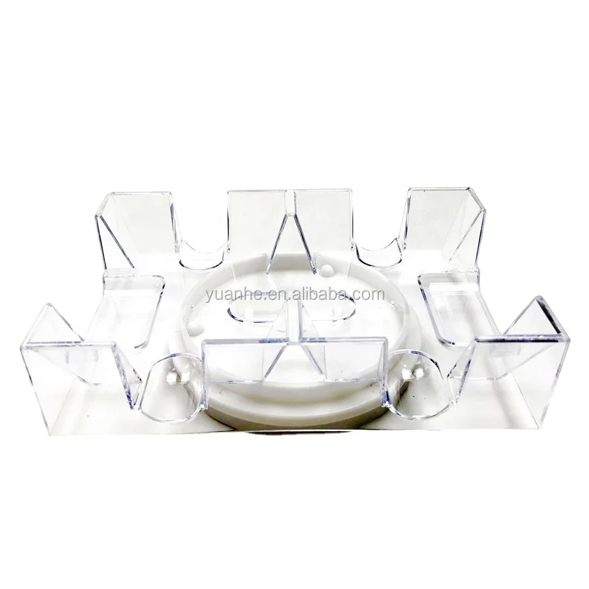 Yuanhe 2 Deck Revolving Rotating Canasta Playing Card Tray Card Holder