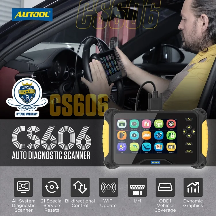 Full System Autool Cs606 Car Diagnostic Machine Obd2 Scanner For All
