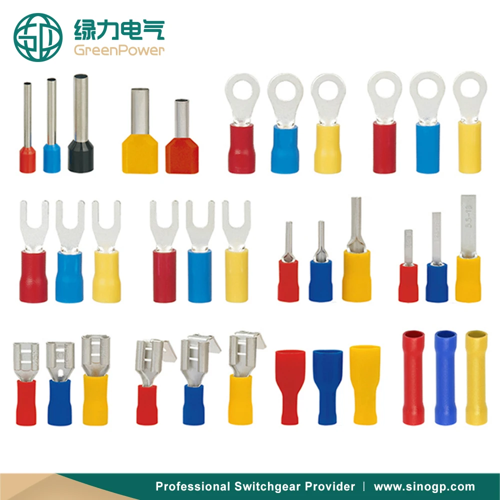 SES1.25 Copper Lug Plating Tin Insulated Spade Fork Cable Lugs Terminal Connector Crimp Crimping Tool Terminals