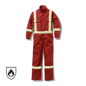 Hot Sale Engineer Industrial Rig Man Oil Field Reflective Construction Electrician Red Coverall