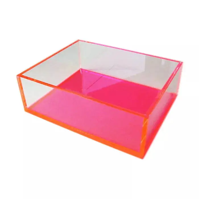 Clear Neon Pink Acrylic Display Shadow Box - Organize with Style
