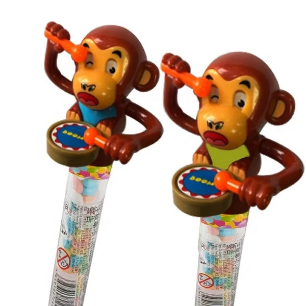 Shantou Juqi Candy Toy Factory Promotion Novelty Drumming Monkey Toys For Candy