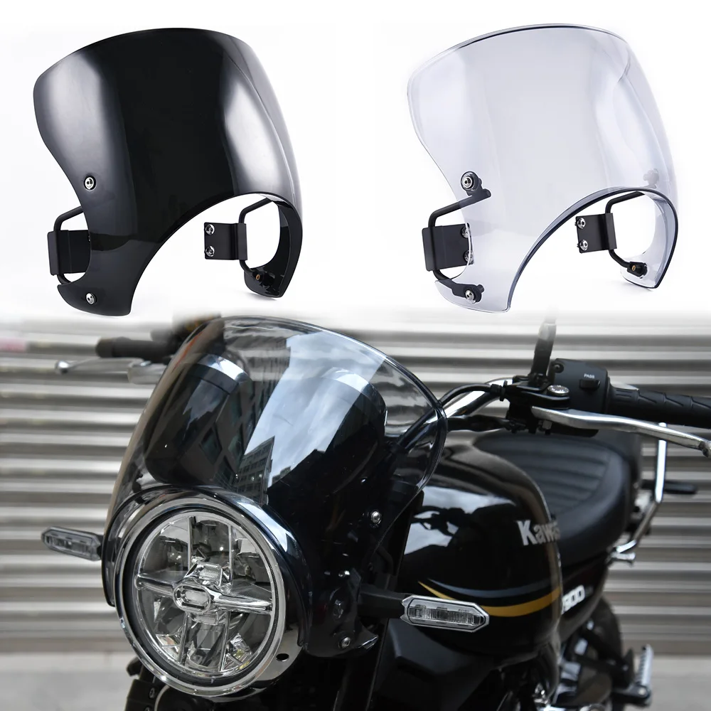 Déflecteur Pare-brise Moto Kawasaki Z900 2020-2023 - Protection Vent, Noir, Facile à Monter