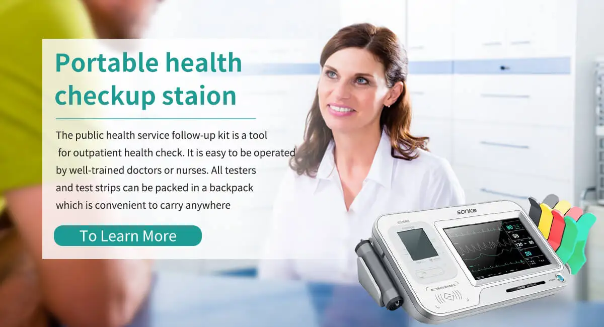 SONKA urine analyzer 12 lead ecg machine portable health checkup station blood pressure monitor medical device equipment supplier