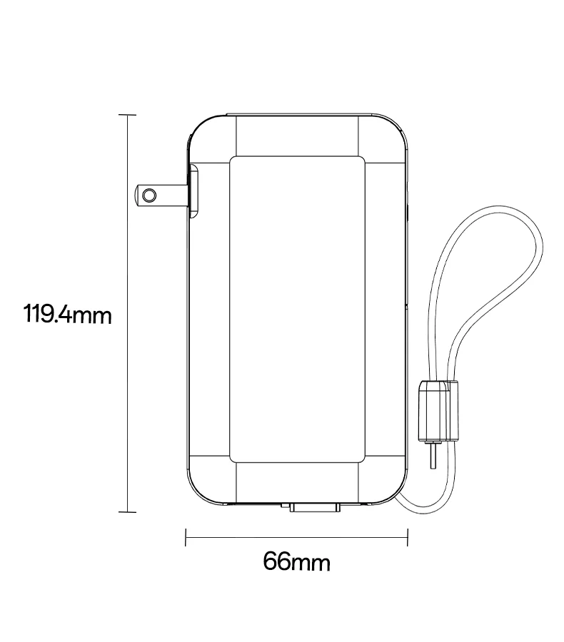 Yesido 10000mAh 22.5W Fast Charging AC+DC Retractable Cable Digital Display Screen Power Bank With AC Charger YP90