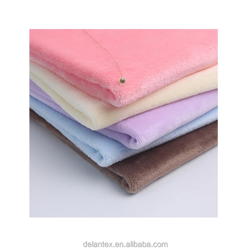 Delantex 100 Polyester 250GSM Heavy Wholesale Flannel Liso Felpa Fleece Fabric for Pajamas