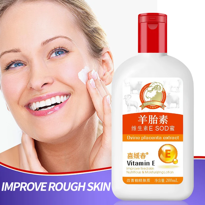 OEM/ODM 200ml Private Label Sheep Placenta Essence Cream Vitamin E Facial Skin Care Whitening Moisturizing Lotion with SOD Honey