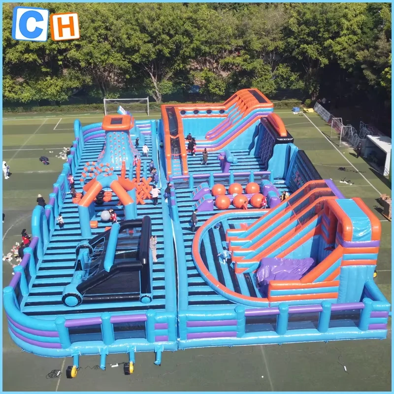 CH Custom Outdoor Children's Playground Inflatable Combo Games Theme Park Platform Inflatable Slides Amusement Trampoline Park