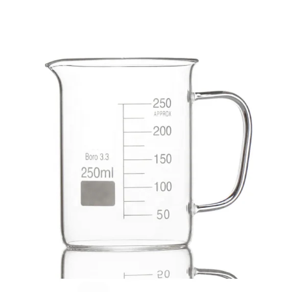 Glass Beaker Mug Cup with Handle 3.3 Borosilicate Glass Lab Glassware Clear,All Size Available in Store 600ml 