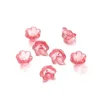 Glass Flower Beads - Transparent Rose Red