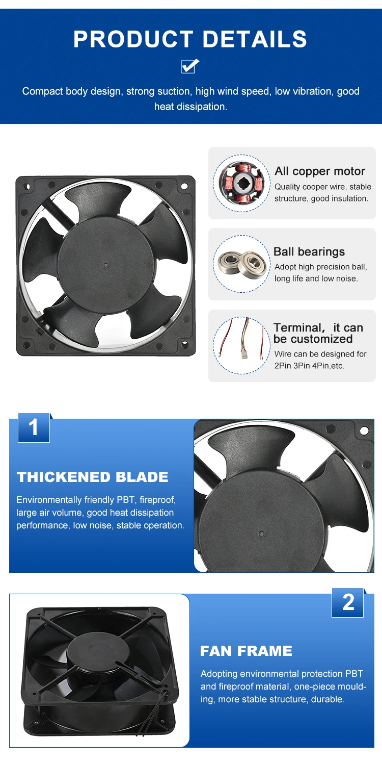 Axial Fan, 120mm, 4inch, 3500RPM - detail 6