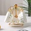 Bone China Pumpkin 2-Piece Set (Cups & Saucers + Stand+Spoons)
