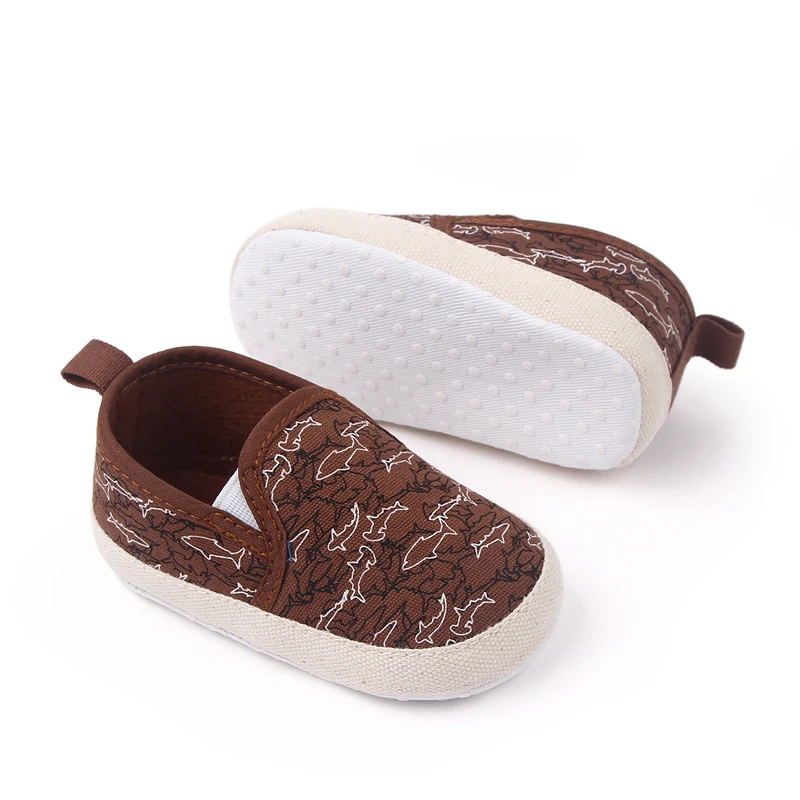 Solid Color Fish Print Spring and Autumn Baby Canvas Covered Feet Baby Walking Shoes manufacture