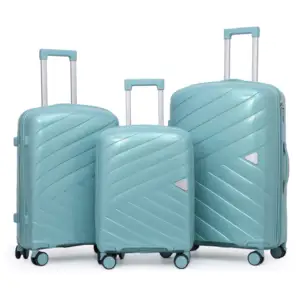 Large Luxury Business Trip Suitcase Pearlescent for Shiny Face Wheels PP Waterproof Lightweight Polyester Modern Design Cheap