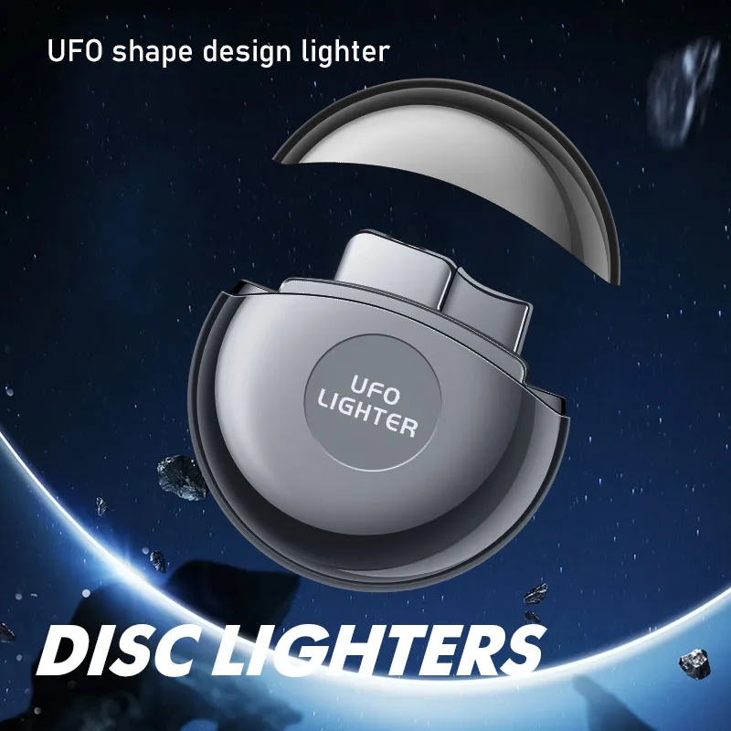 Flying Saucer Appearance Torch Lighter Red Flame Custom logo Lighter UFO Shape Design Lighter