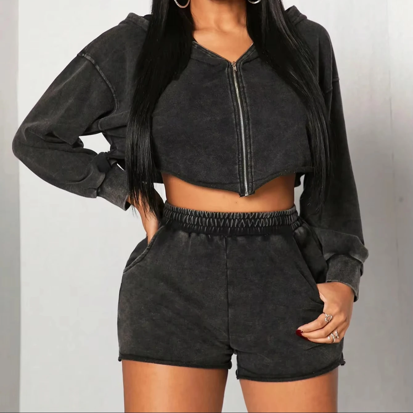 Ensemble été Femme QQG 2 Pièces 100% Coton - Top Et Short, Tailles S à XL, Neuf Avec étiquettes