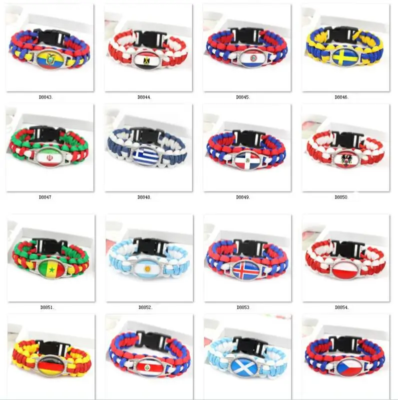 Haiti Flag Bracelet – Stainless Steel Braided Chain Wristband, Souvenir Gift For Men & Women - View #3