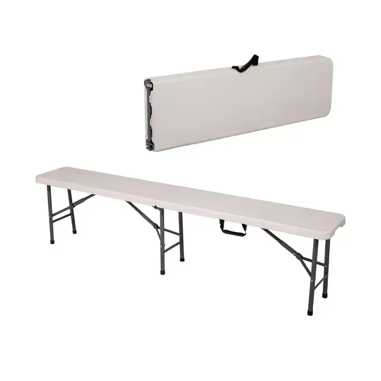 Outdoor Furniture Foldable Bench Chair White Stainless Steel Patio