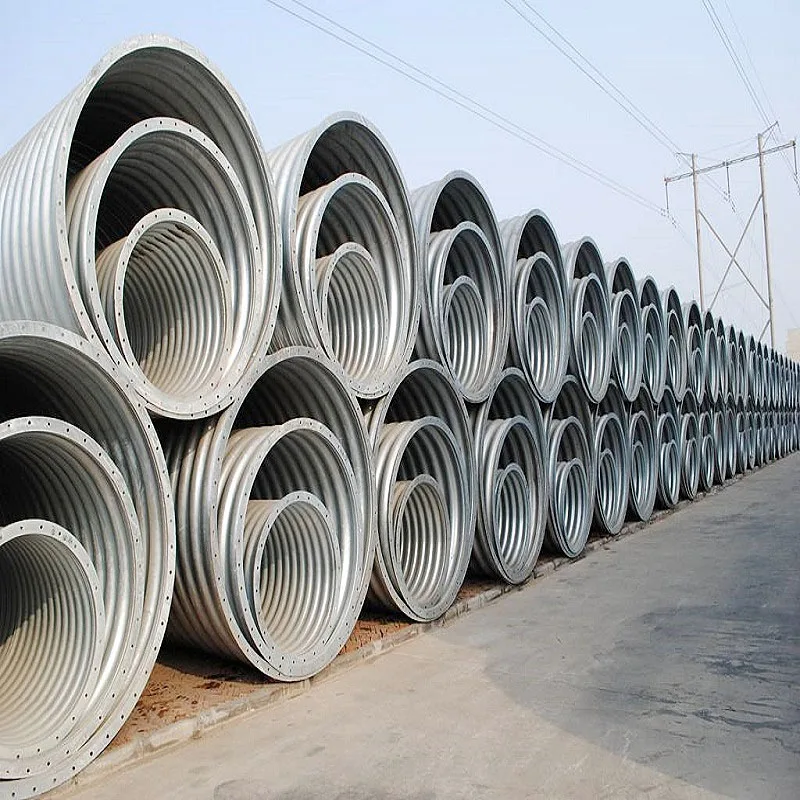 Two Plates Assembled Corrugated Armco Drain Rectangular Pipe Price Half-Round Stainless Galvanized Steel Corrugated Culvert Pipe