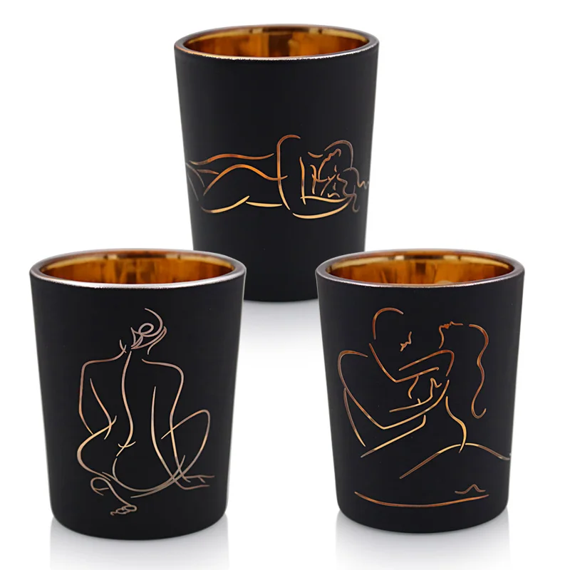 Wooden Tray Matte Black Modern Glass Candle Vessels Luxury Abstrct Art