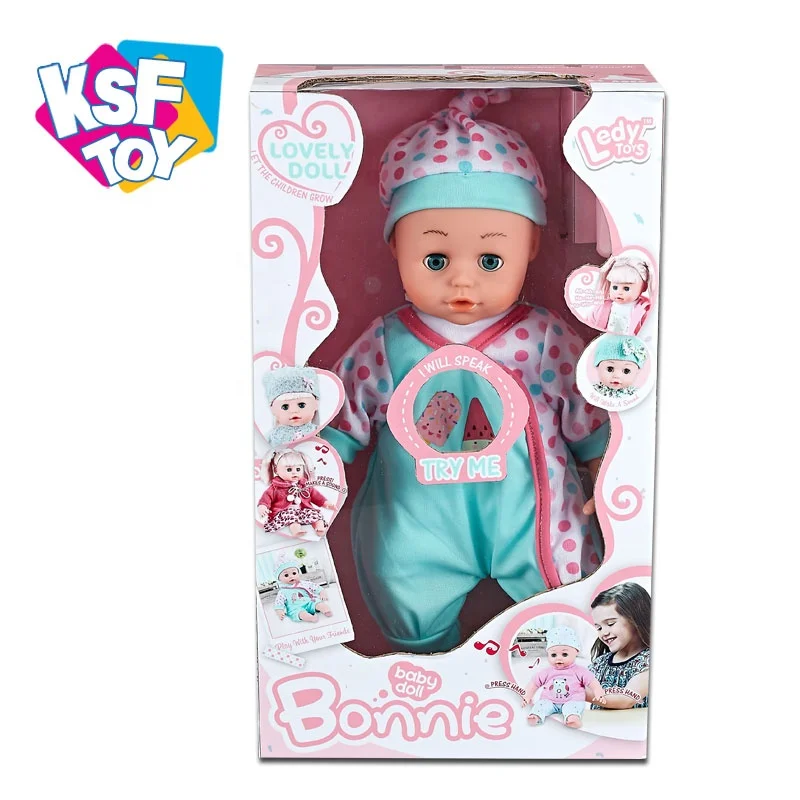 Прекрасная модная красивая кукла-девочка 14 дюймов настоящие куклы-младенцы с 12 звуками IC и расческой игрушки