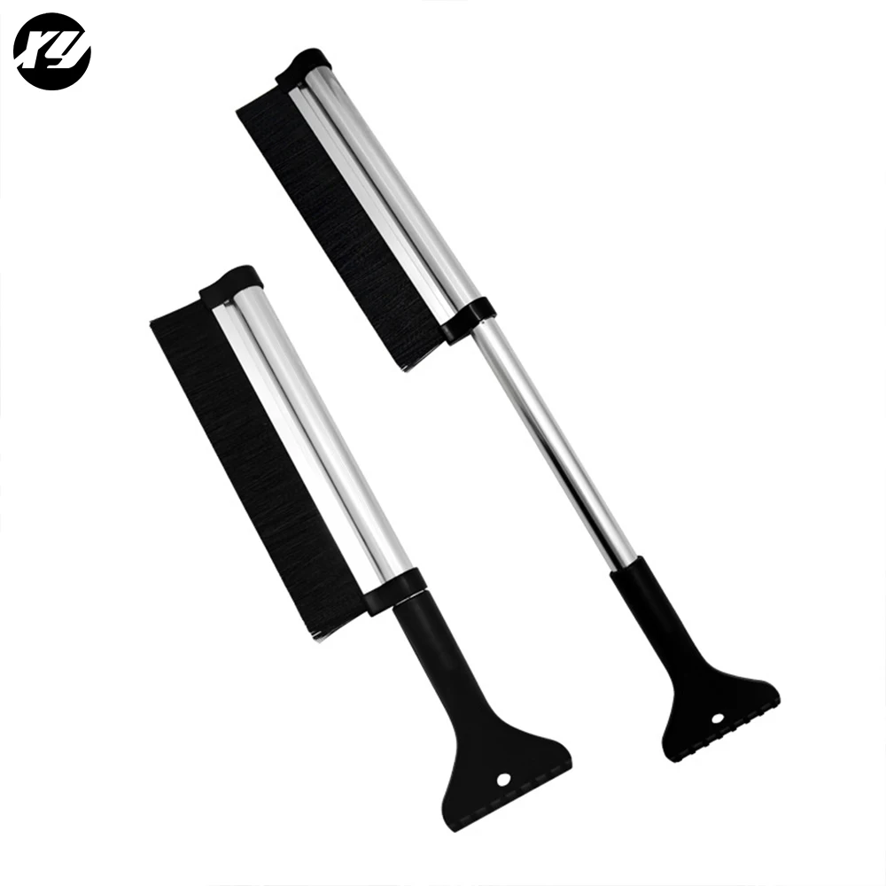 Выдвижная телескопическая Жесткая Щетина, инструмент для мойки зимой, грузовик, нагрузка, удаление ветрового стекла, лопатка для снега, скребок для льда, щетка для снега в автомобиле