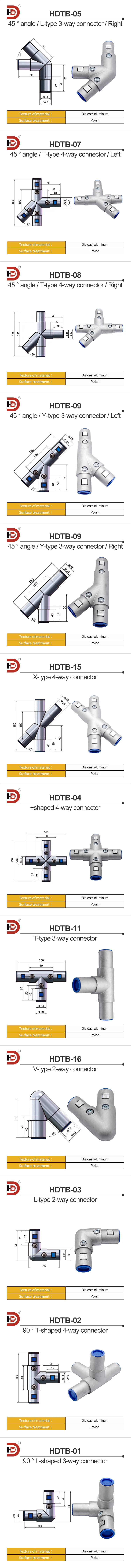 Step Industrial Ladder 40 Round Tube Connector Aluminum Alloy L/Y/T/X/V Joint Handrail Link supplier