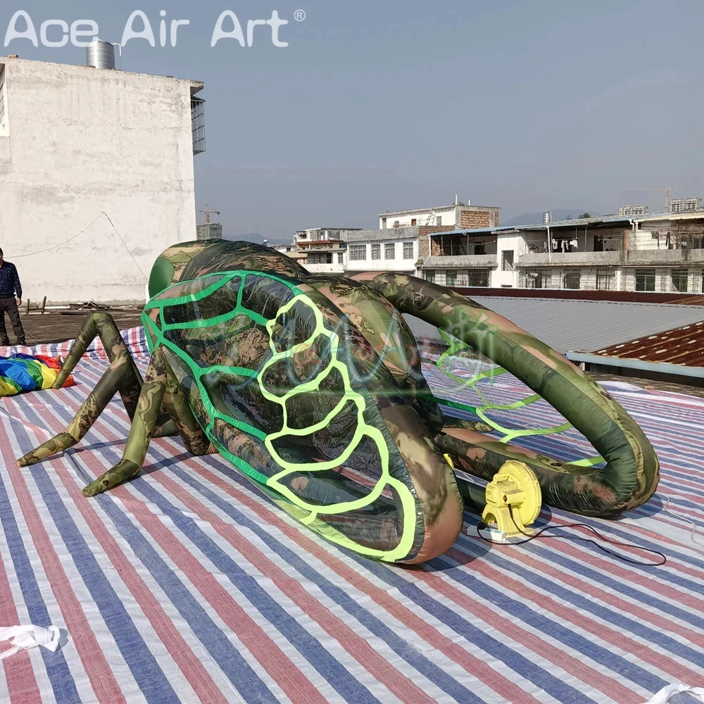5m Long Colorful Cicada, Inflatable Cockroach, Inflatable Insects With LED Lights for Outdoor Event Decoration