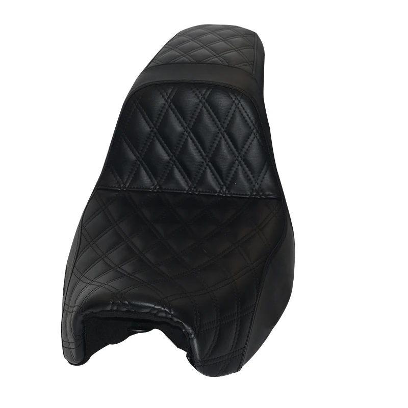 Motorcycle Solo Seat With Spring Bracket - Black Leather Seat For Harley, Yamaha, Kawasaki Bobbers