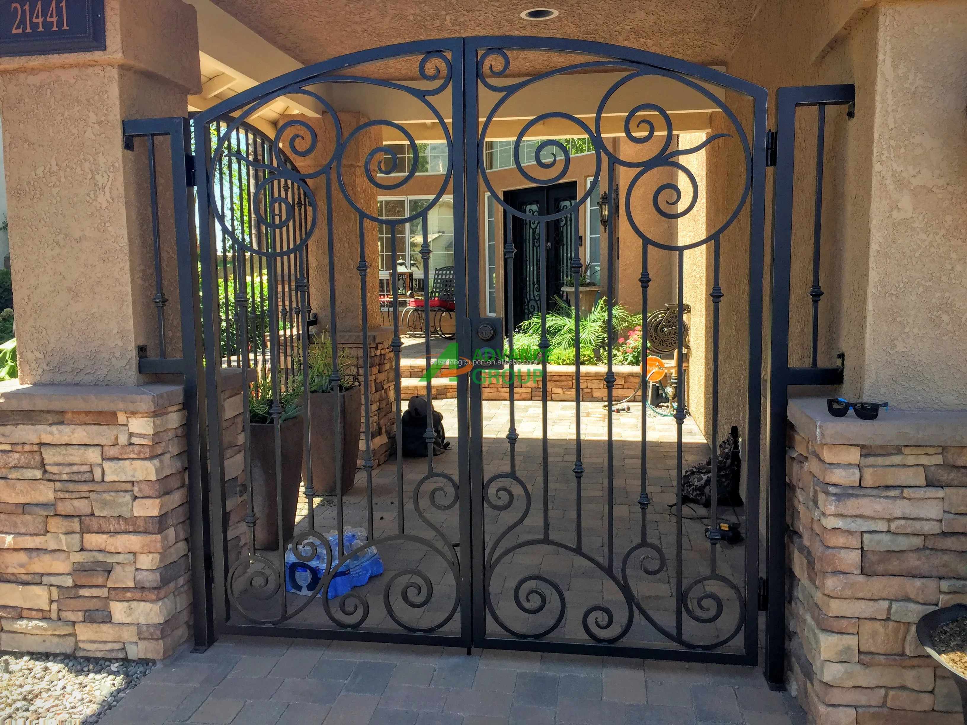 Exterior Main Entry Door Security Custom Villa Wrought Iron Doors - Buy ...