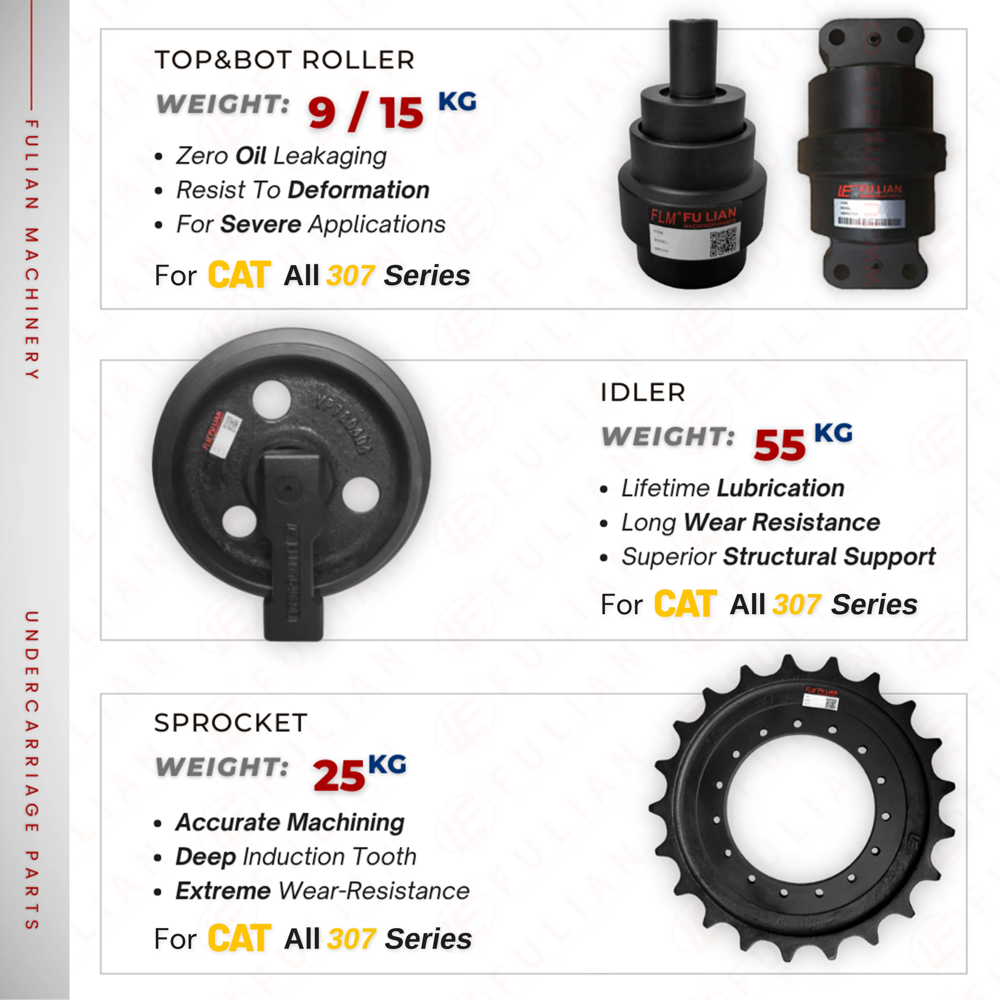 E70 E70B Excavator Front Idler Wheel for Caterpillar Digger Undercarriage Parts
