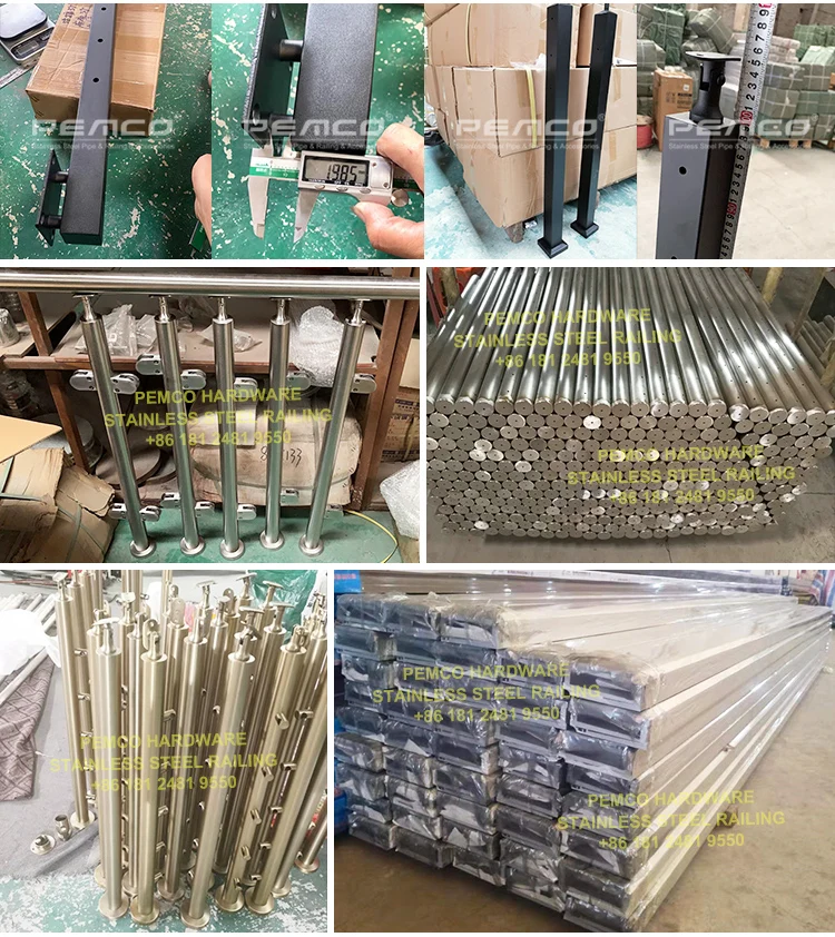 Exterior Black Deck Wire Rope Balustrade Cost Adjustable Balcony