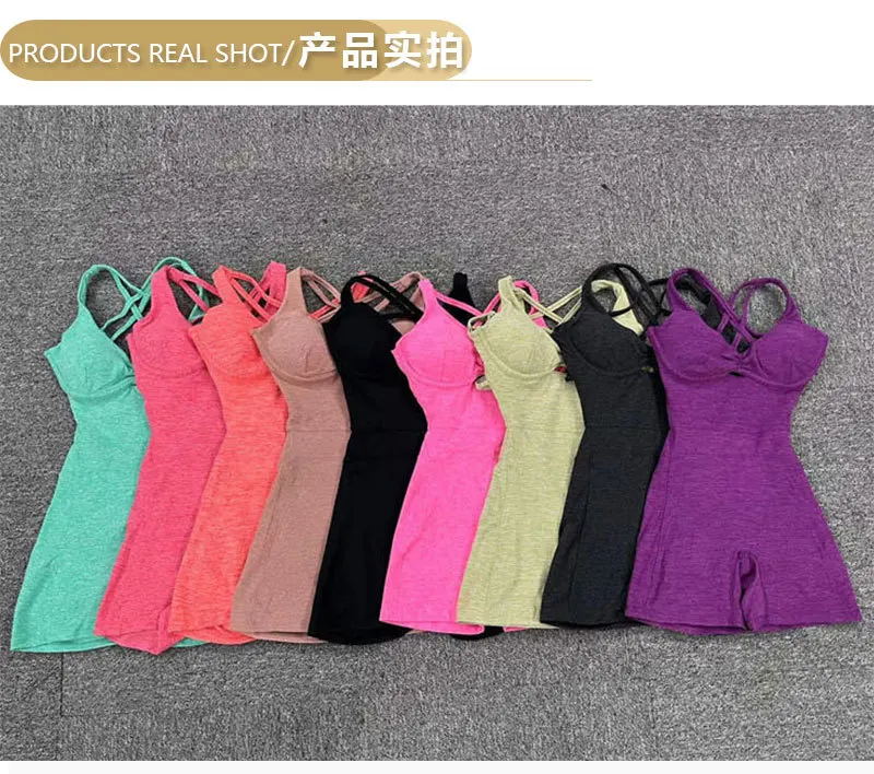 Sexy factory Sportswear Jumpsuits Adjustable V-Shape Scrunch Short Sexy Women Playsuits Gym Sports Women's Jumpsuits Playsuits manufacture