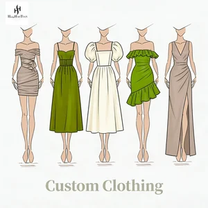 ODM OEM Custom Logo Fashion Women's Long Dresses Customized Linen Sequins Cute Clothing Manufacturer